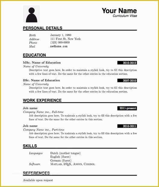 Job Resume Template Free Download Of Simple Resume Format Pdf Simple 