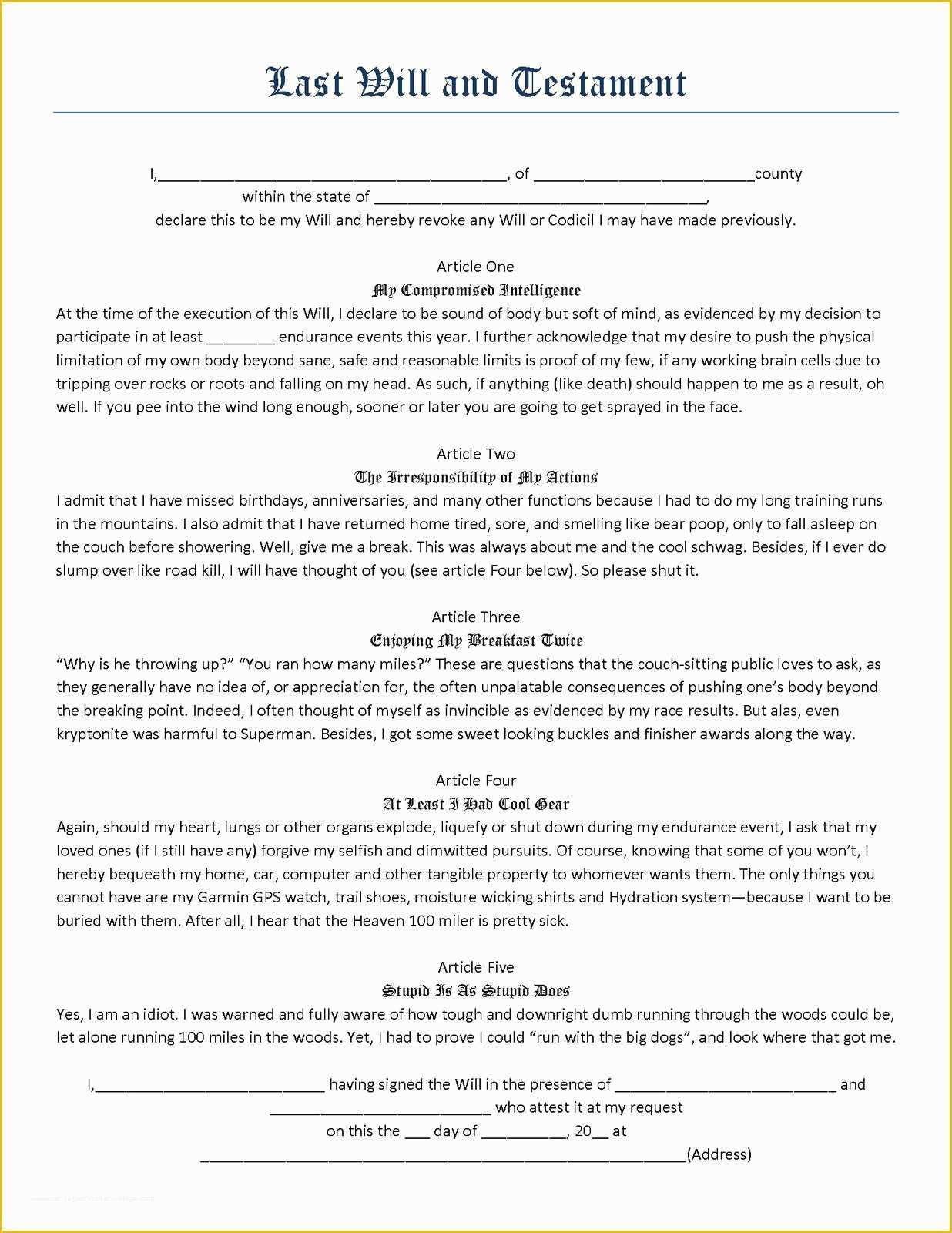 Last Will And Testament Australia Template Free Of Unique Free Printable Last Will And Testament