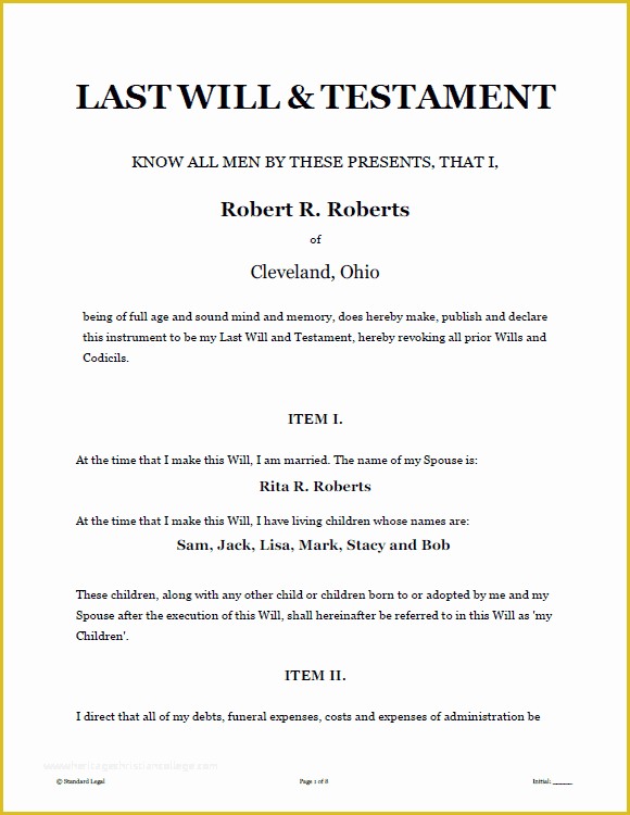 Last Will And Testament Free Template Washington State Of Elegant Basic Will Template Washington