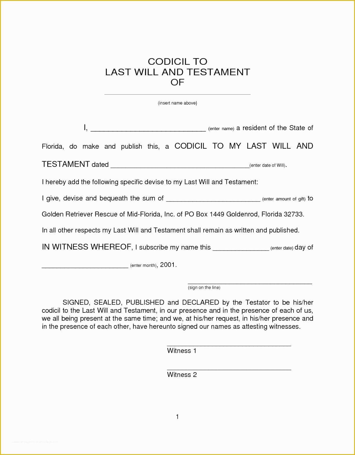 Last Will and Testament Texas Free Template Of Sample Last Will and