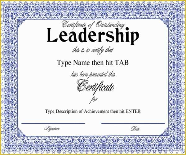 Leadership Certificate Template Free Of Leadership Certificate Template 