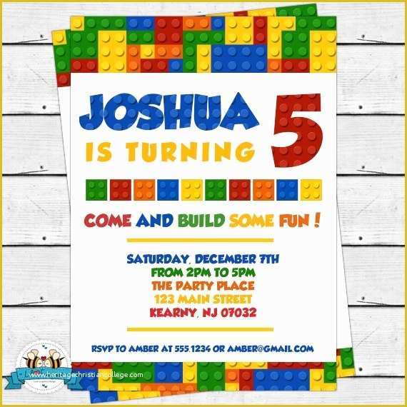 Lego Invitation Template Free Download Of Colorful Blocks Birthday 