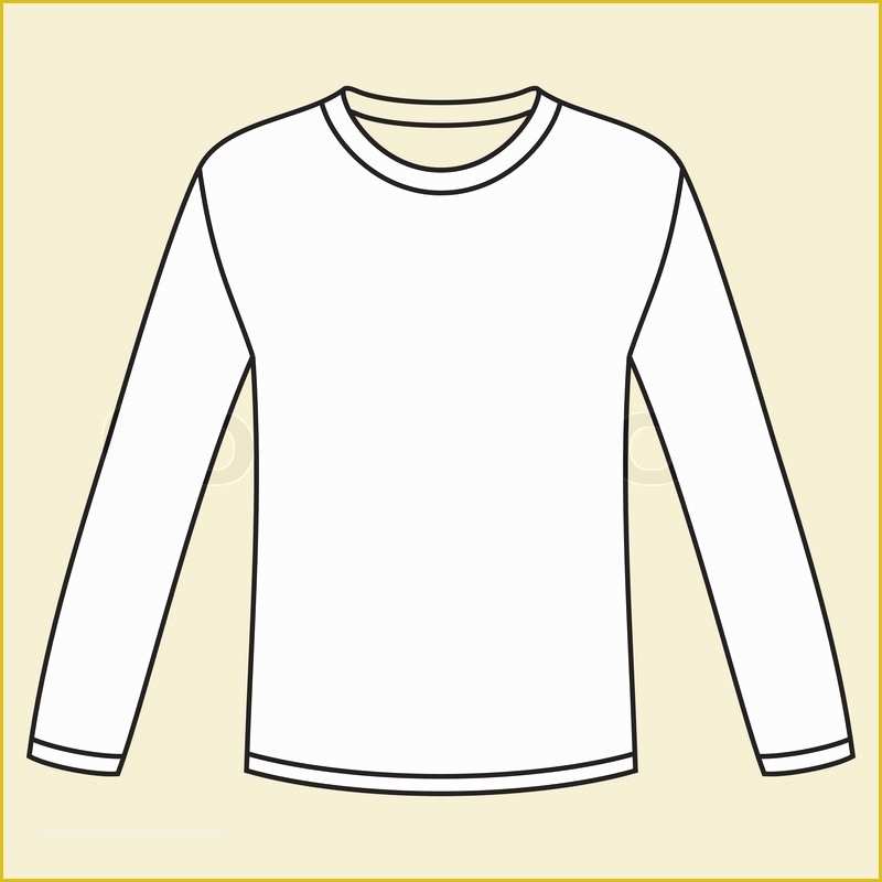 Long Sleeve T Shirt Template Vector Free Of White Long Sleeve Tshirt