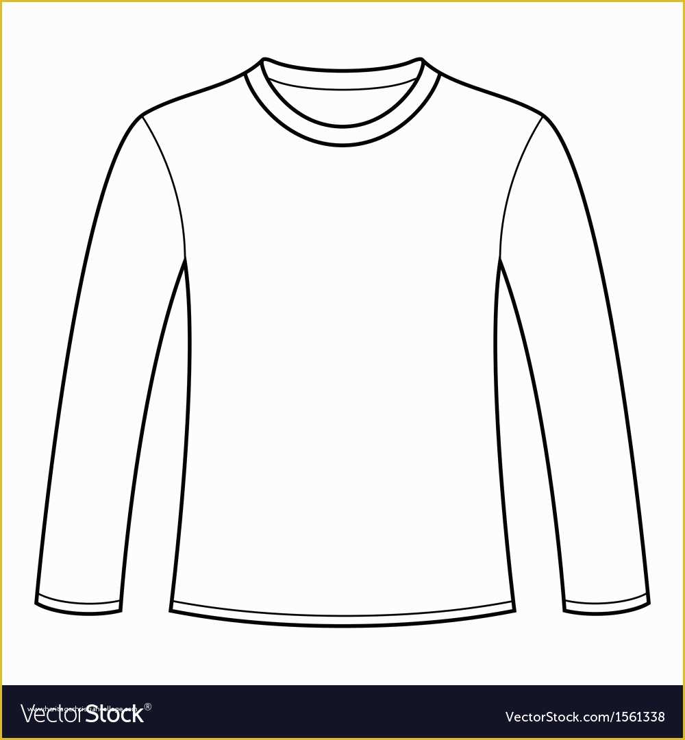 Long Sleeve T Shirt Template Vector Free Of White Long Sleeve Tshirt ...