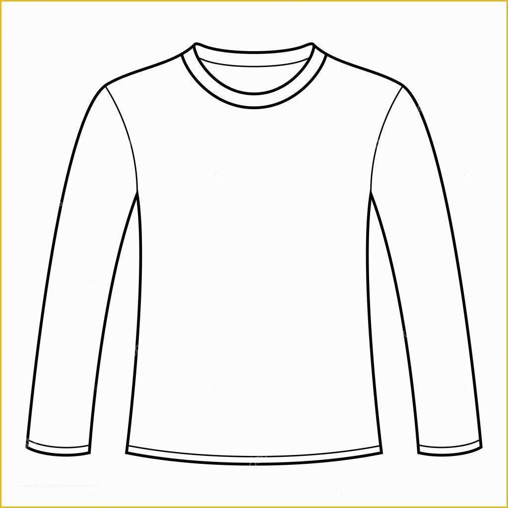 Long Sleeve T Shirt Template Vector Free Of Blank Long Sleeved T Shirt ...