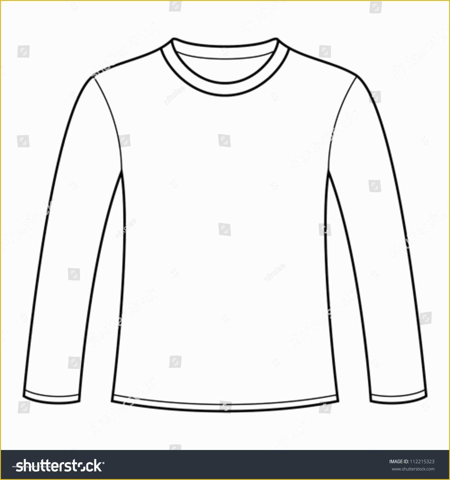 Long Sleeve T Shirt Template Vector Free Of Longsleeved Tshirt Template ...