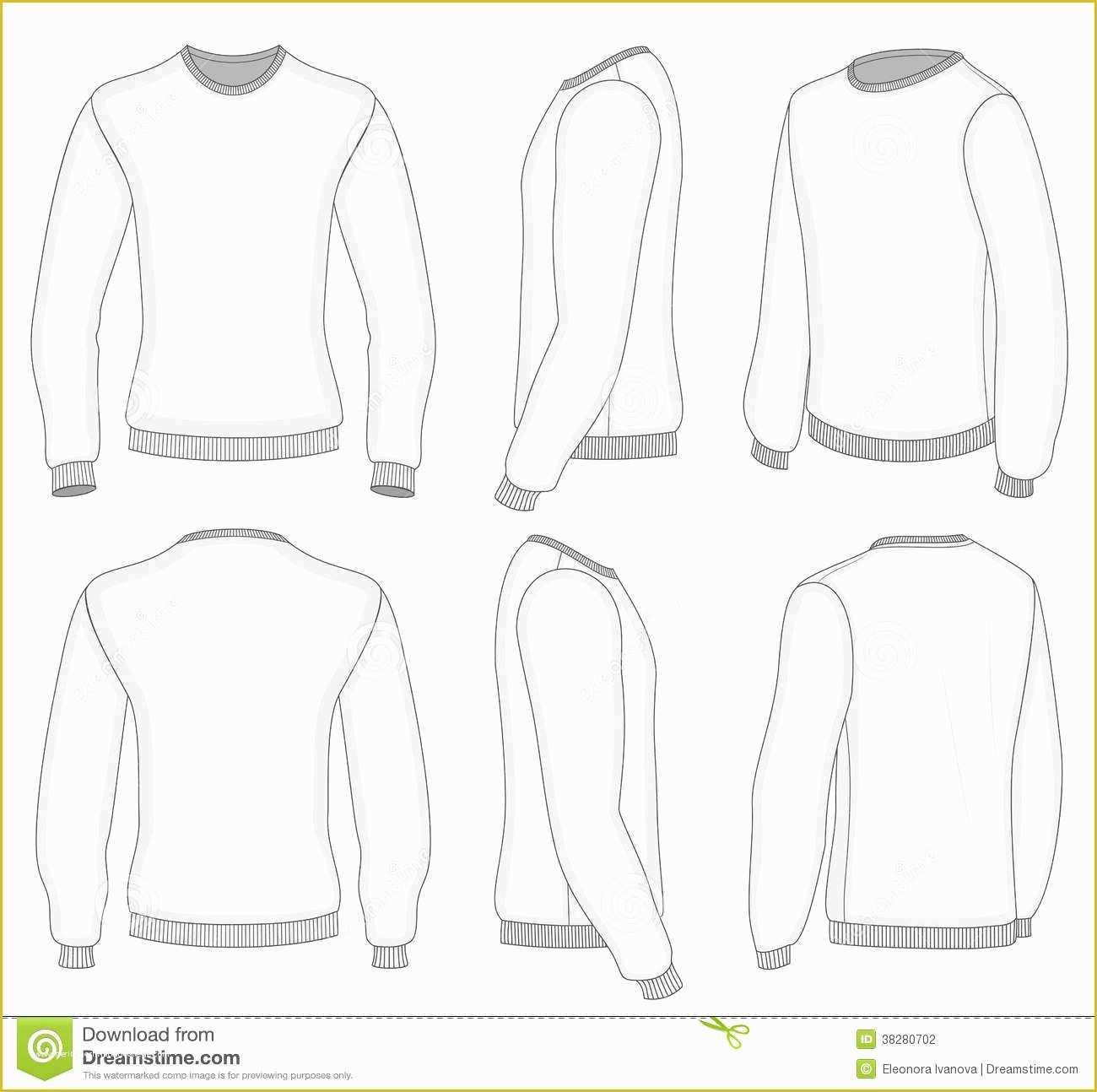 Long Sleeve T Shirt Template Vector Free Of Men S White Long Sleeve T
