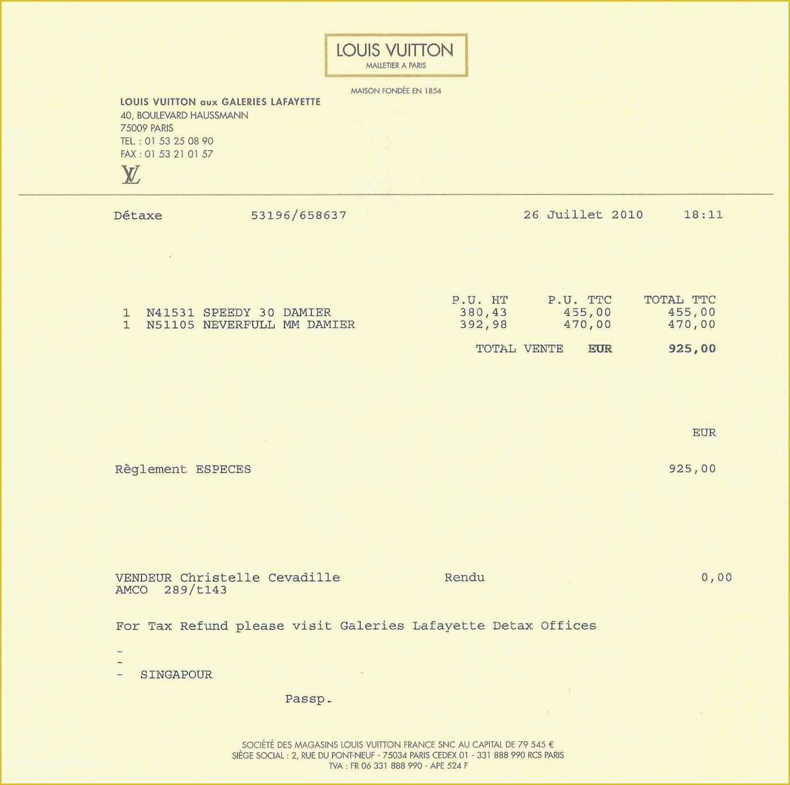 Bereichern Dental Nervenkitzel Louis Vuitton Invoice Template Atmung Tourist Vorteil