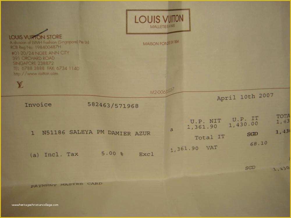 Louis Vuitton Receipt Template - Colaboratory