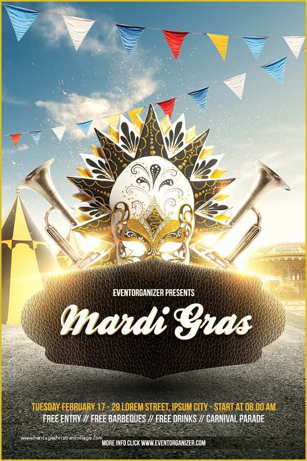 Mardi Gras Flyer Template Free Download