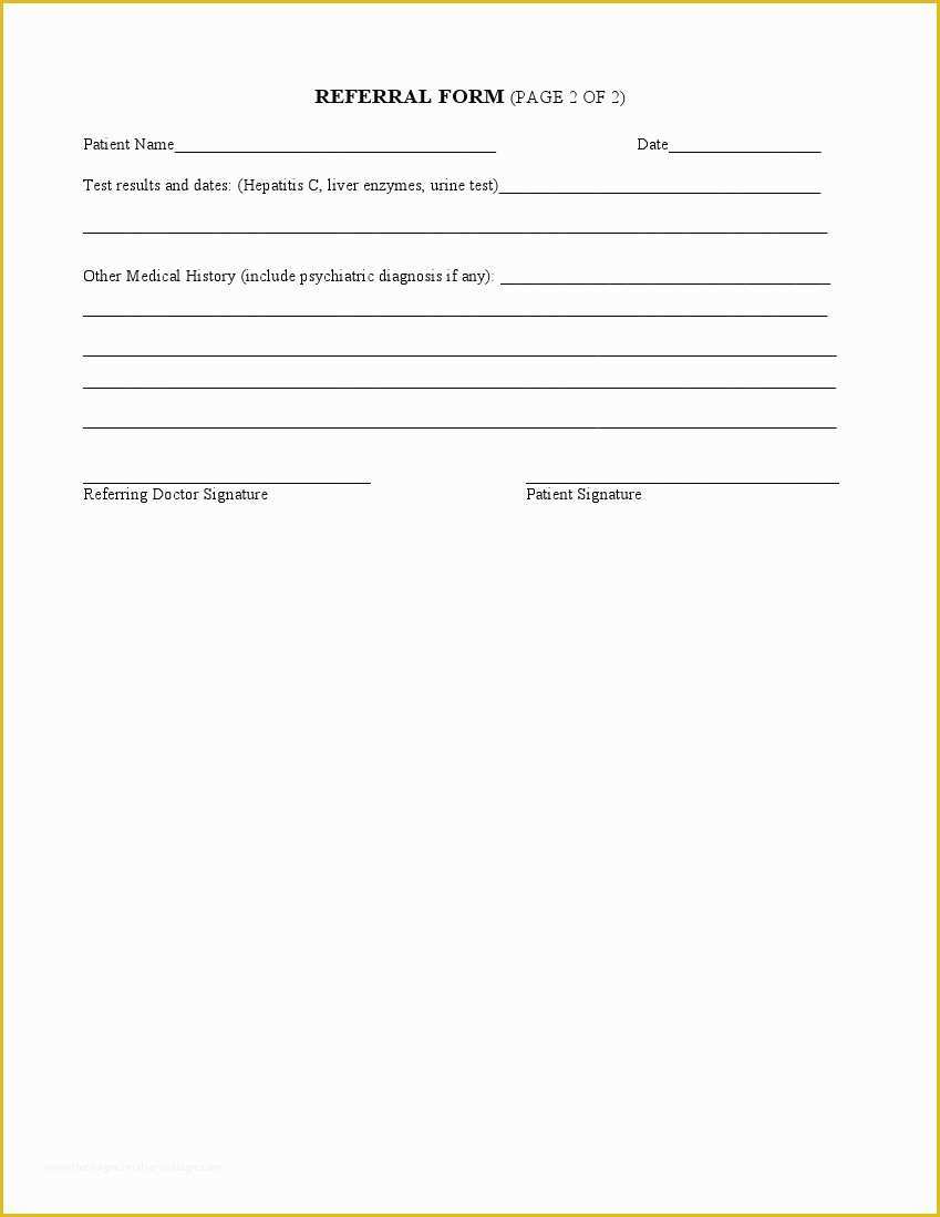 Medical Referral form Template Free Of form Medical Referral form