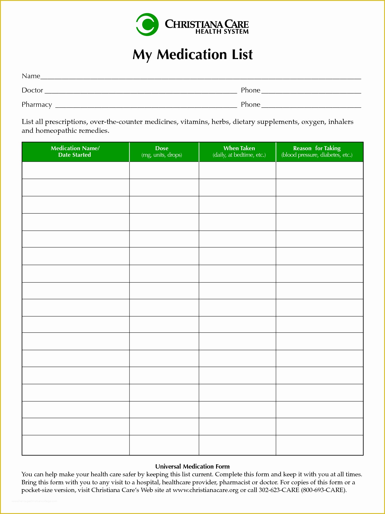  Medication List Template Free Download Of Printable Medication List To 