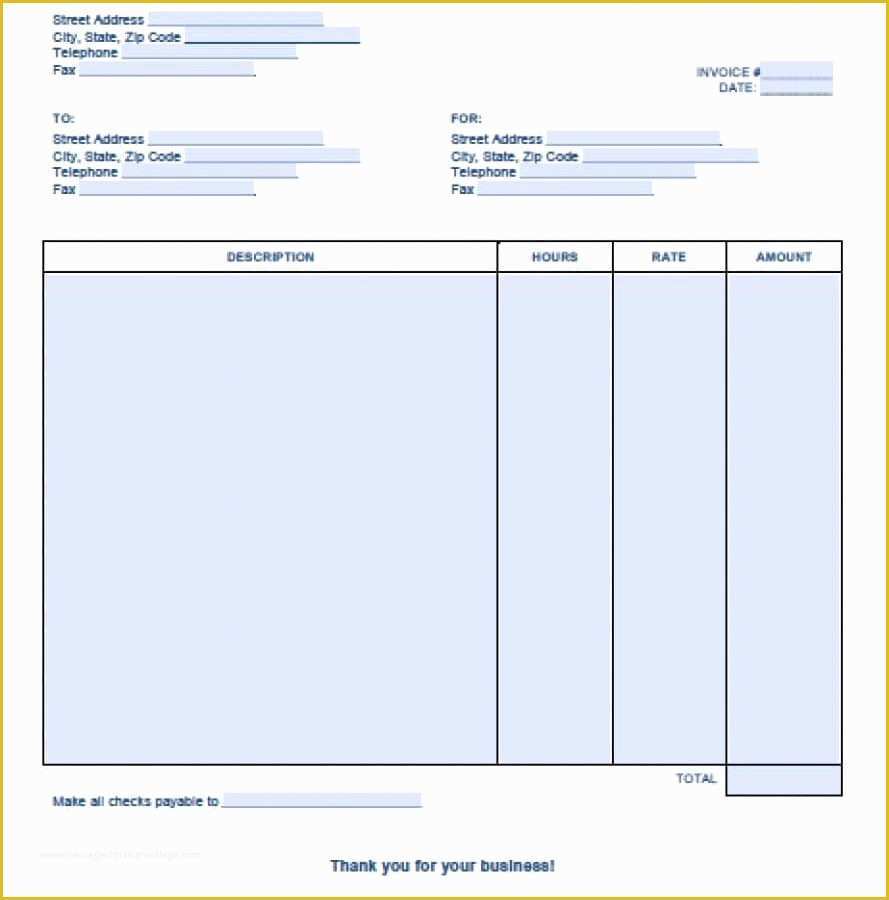 Microsoft Invoice Template Free Download Of Fillable Free Download 