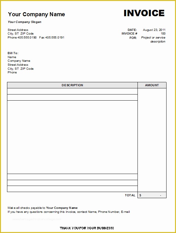  Free Microsoft Word Invoice Template Download Enbda