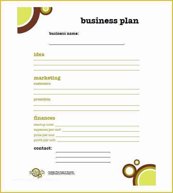 free mini business plan template