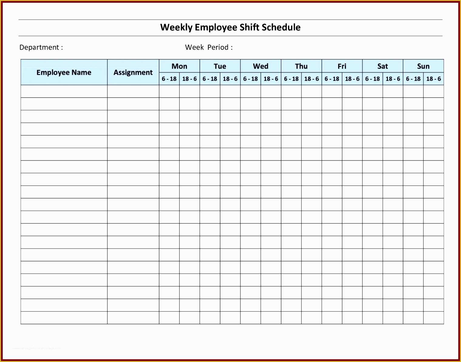 Monthly Employee Schedule Template Free Of Monthly Work Schedule Template Excel Tagua