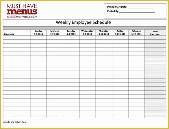 Monthly Employee Schedule Template Free Of Employee Schedule Templates 14 Free Sample Example