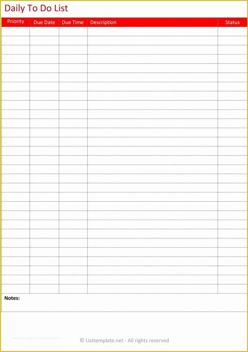 Monthly To Do List Template Free Of Free Printable Daily To Do List 