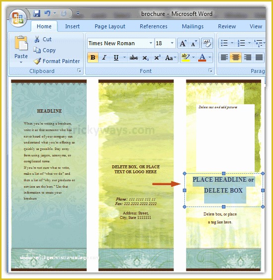 How To Edit Microsoft Word Brochure Template Forallhon