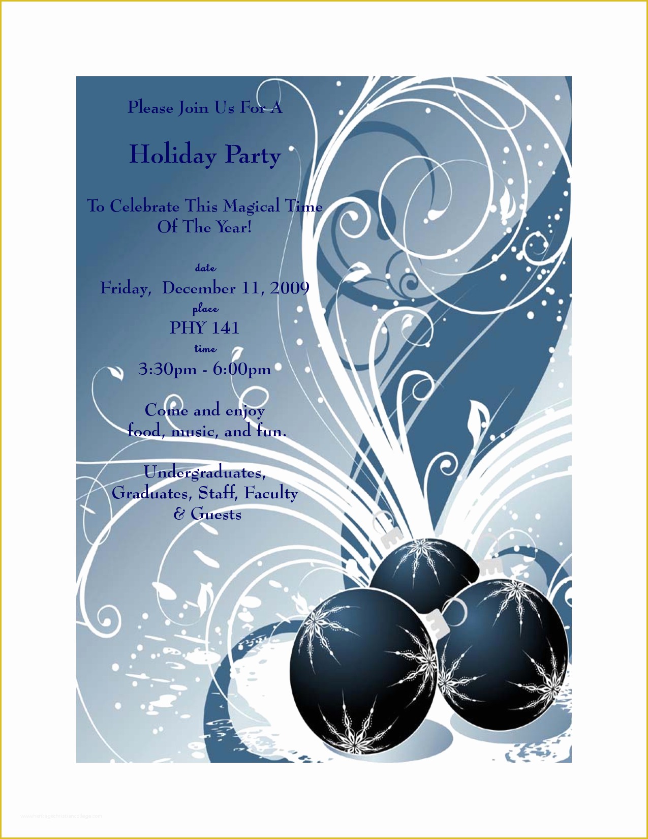 Office Christmas Party Flyer Templates Free Of Free Christmas Party 