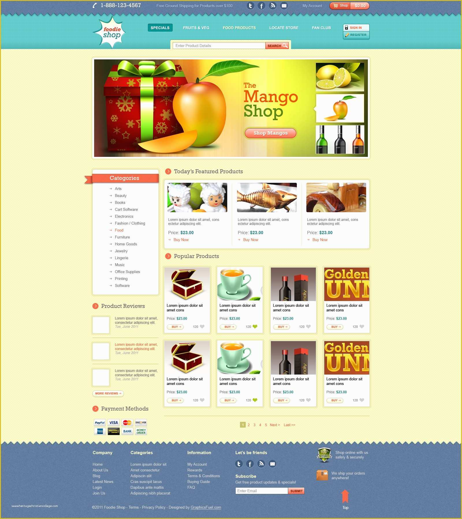 Shopping Cart Website Template