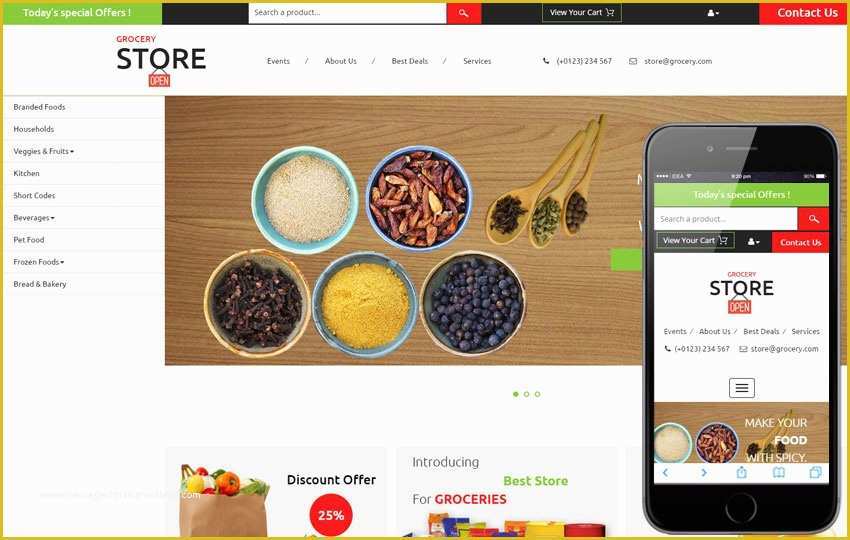 Online Store HTML Template Free Of Grocery Store A E Merce Category 