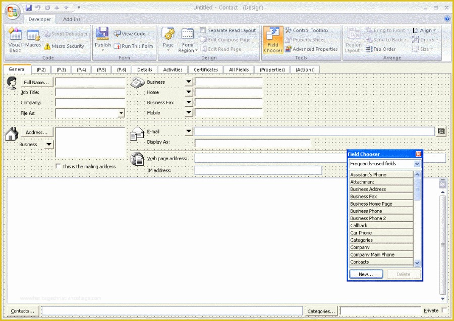 Outlook Form Templates Download Free Of Designing Custom Outlook Forms 