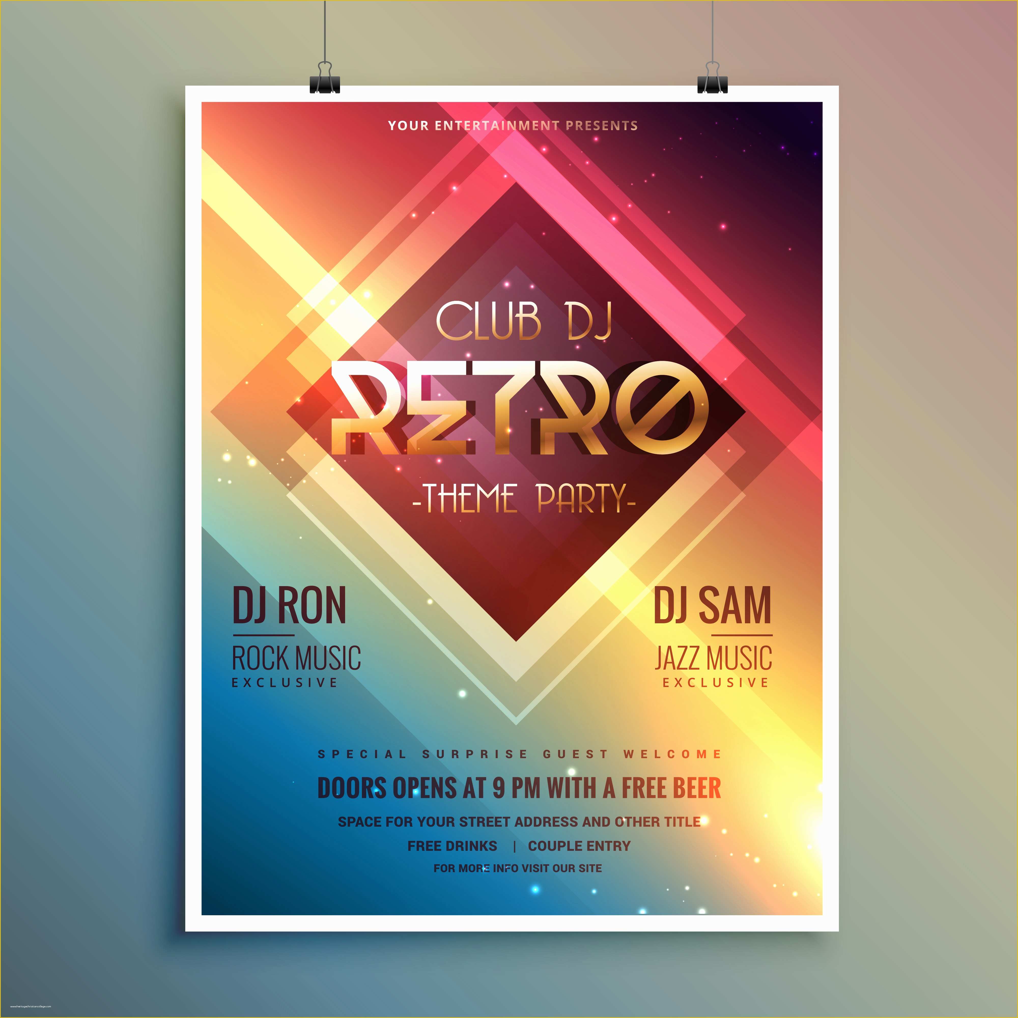 Party Flyer Template Free Download Of Retro Club Theme Party Flyer 