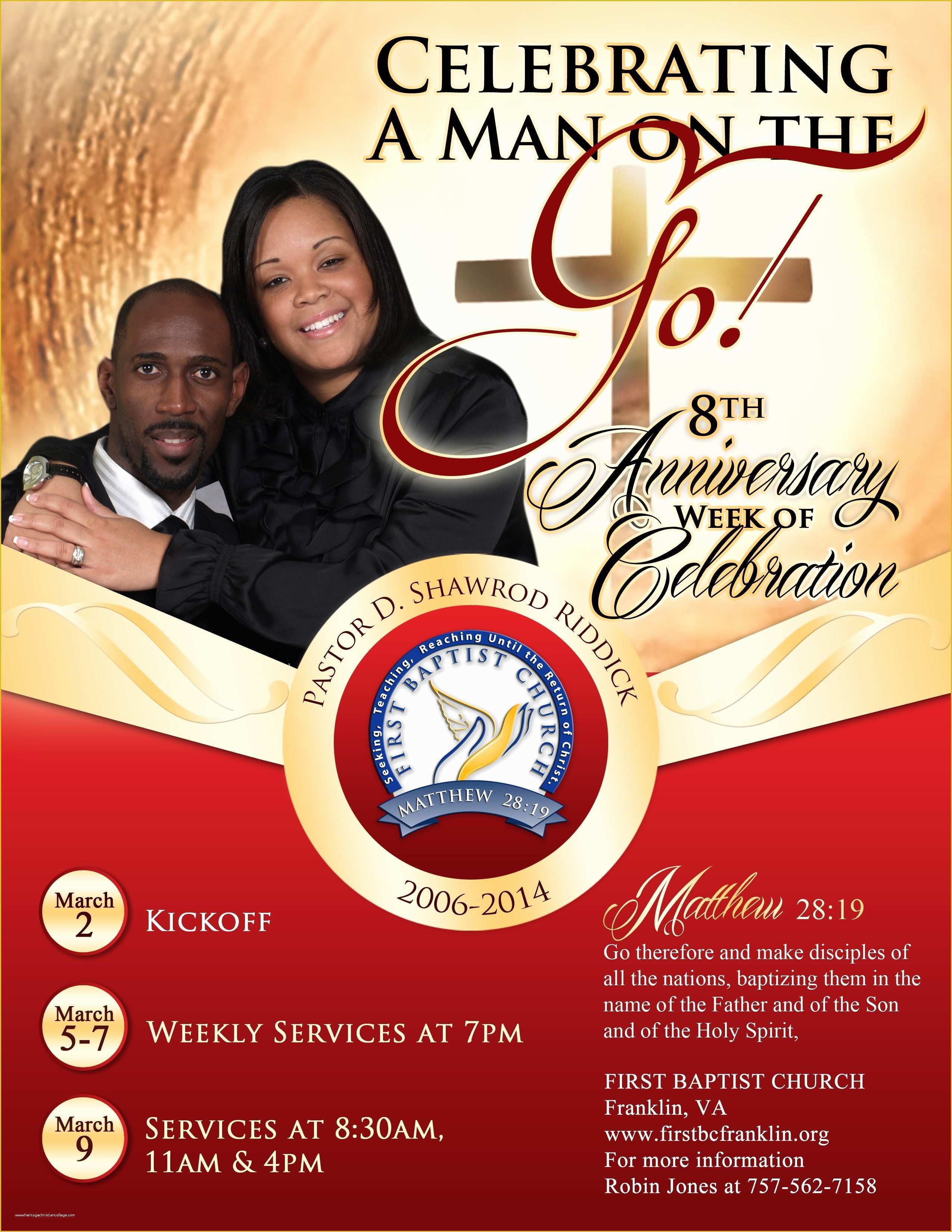 Pastor Anniversary Program Template Free