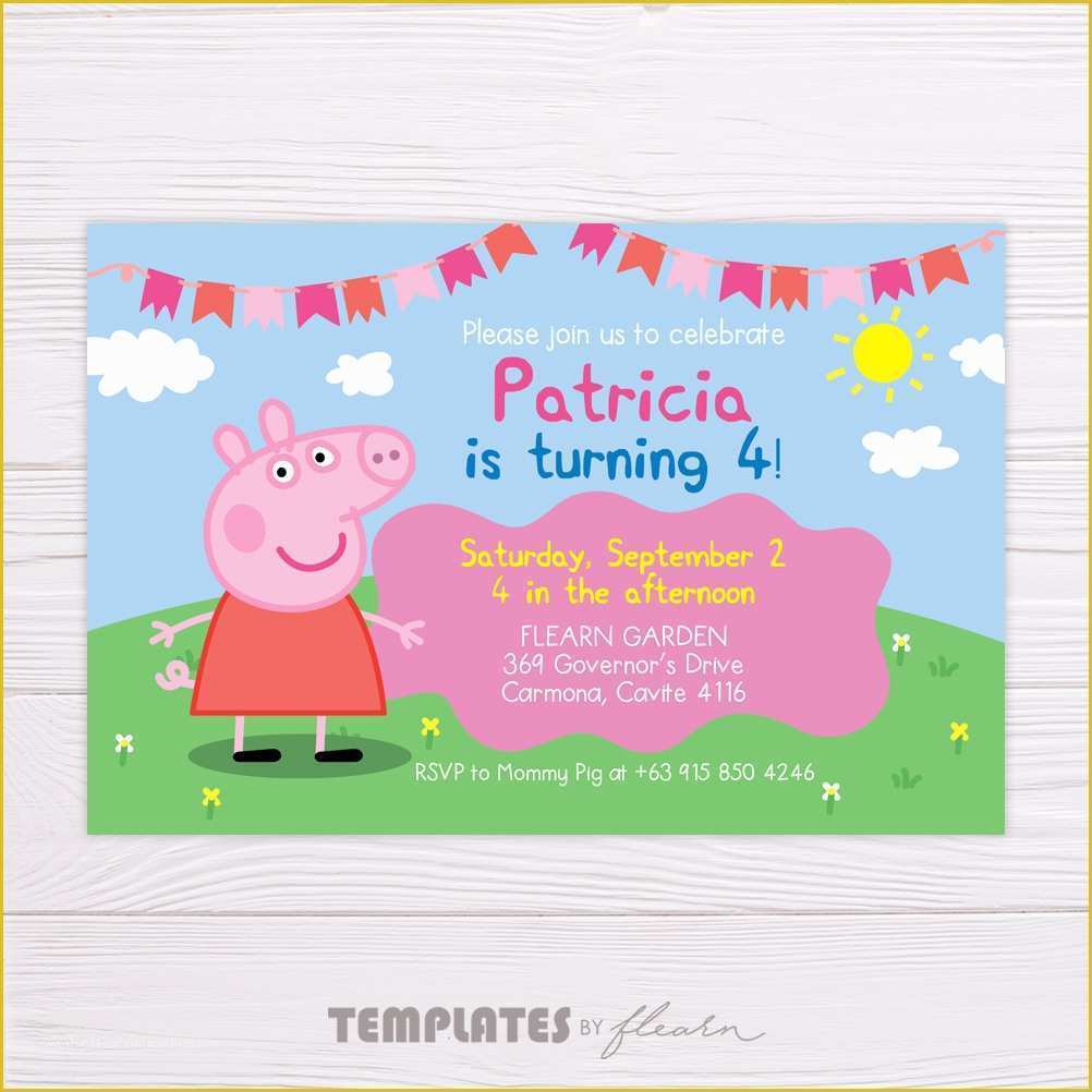 Peppa Pig Birthday Invitation Free Template Of Peppa Pig Invitation 