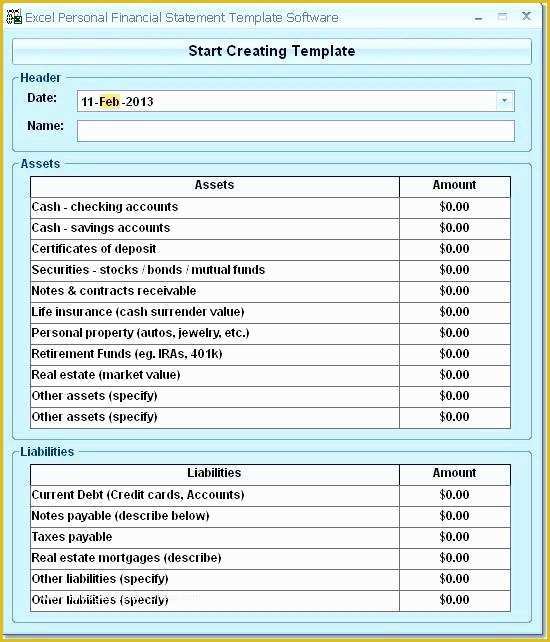 Personal Balance Sheet Template Excel Free Download Of Download 