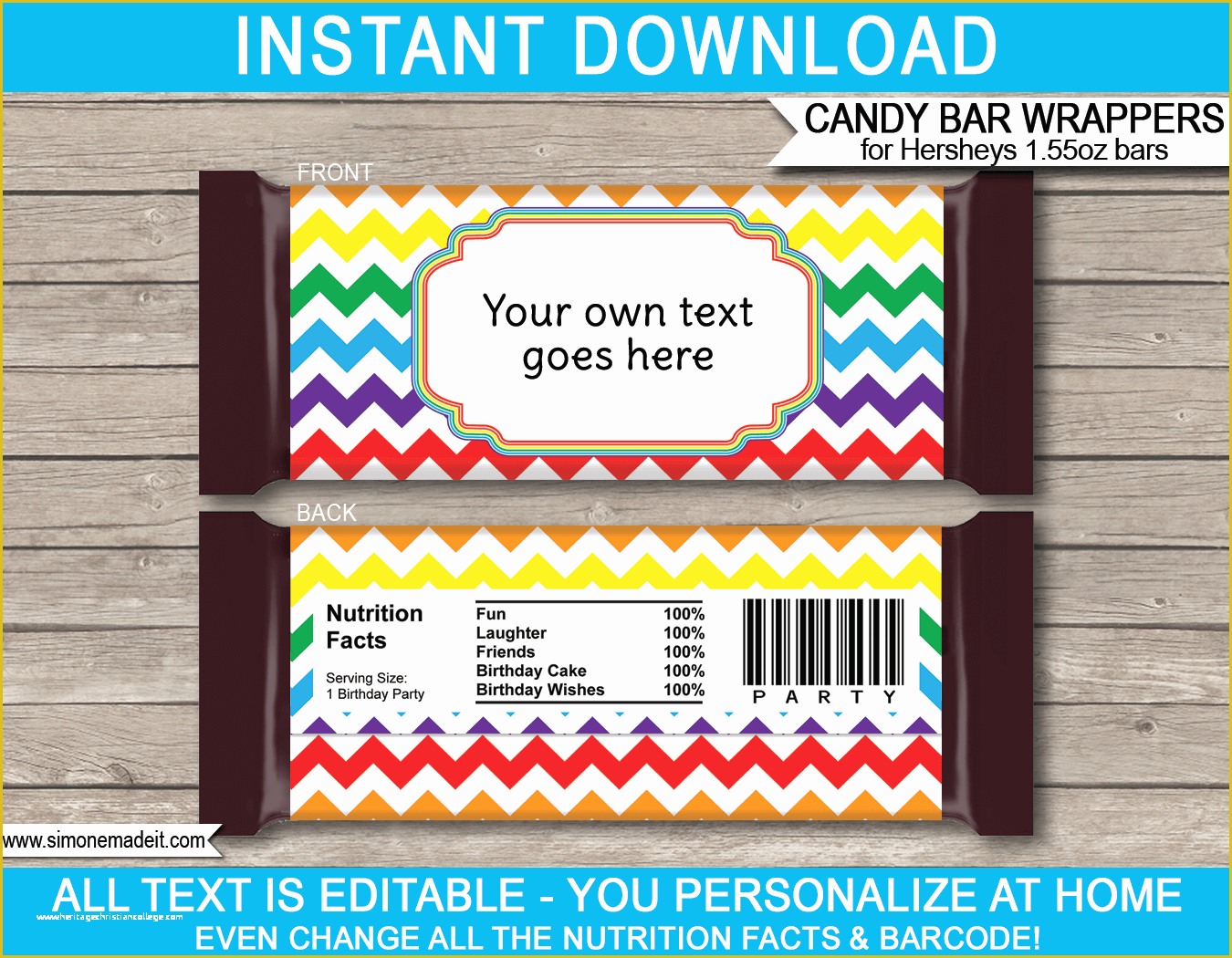 free hershey bar wrapper template download