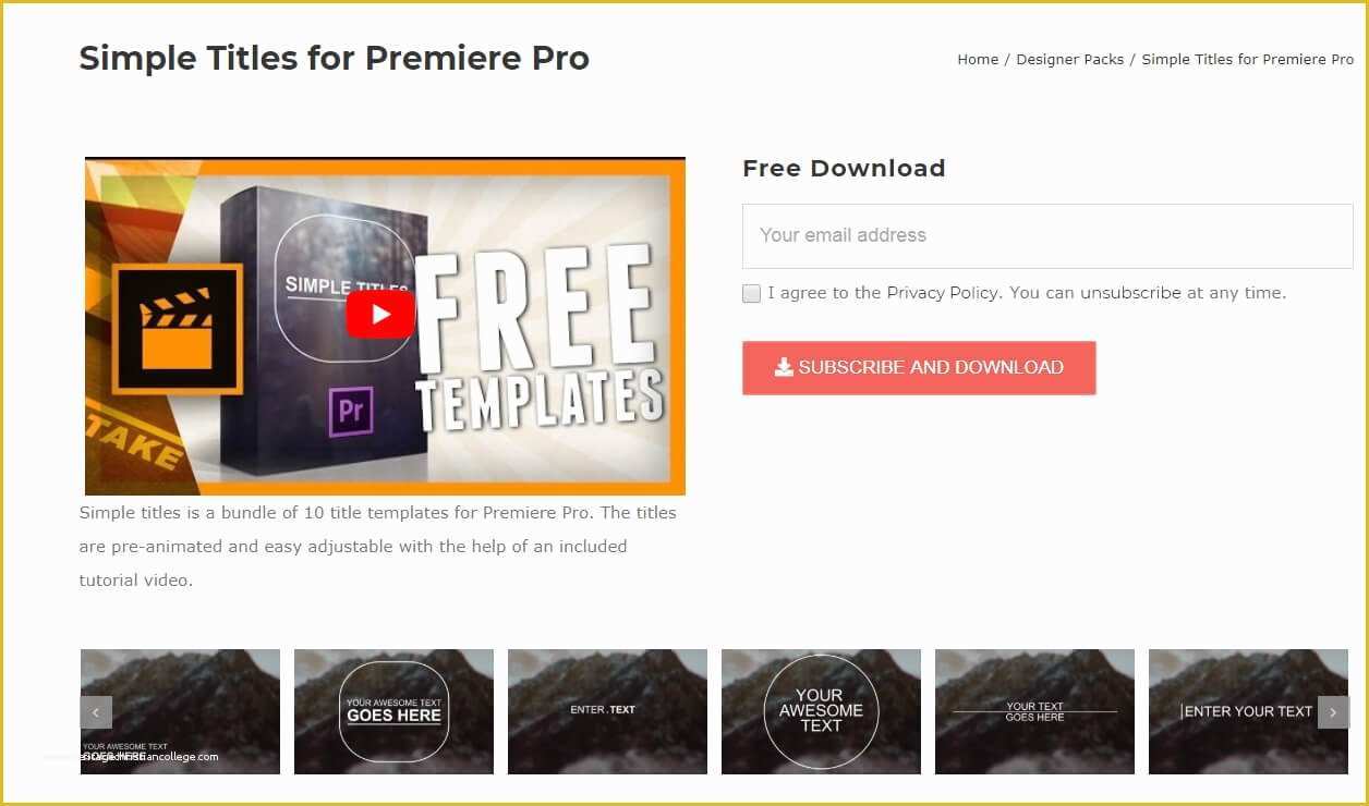 free premiere pro title templates