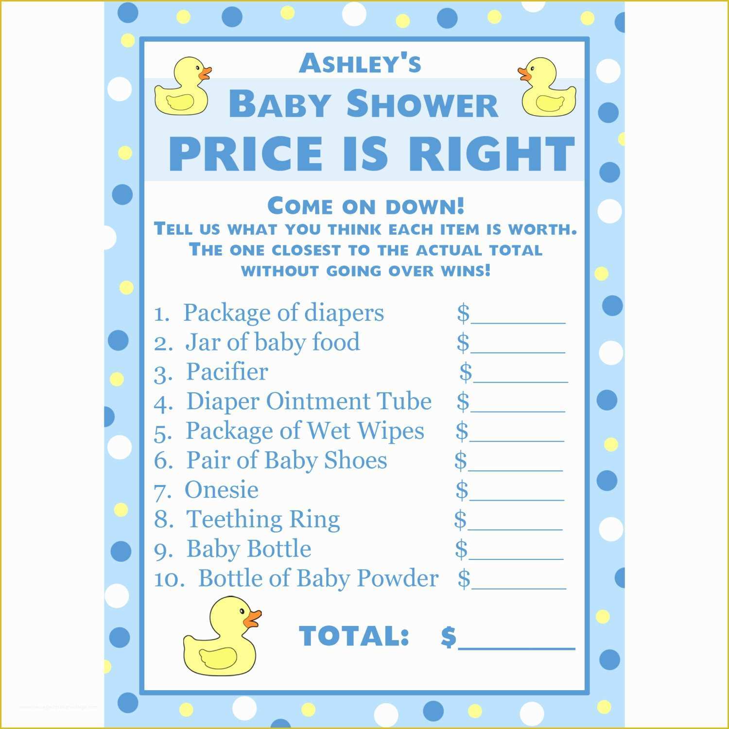 Free Baby Shower Game Printables