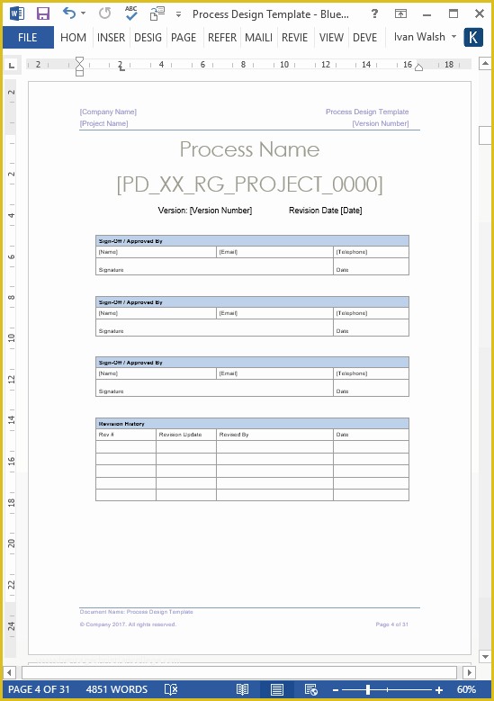 Process Document Template Free Of Business Process Design Templates 