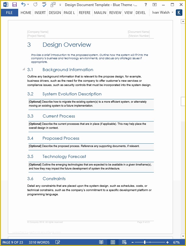 Process Document Template Free Of Design Document Download Ms Word 