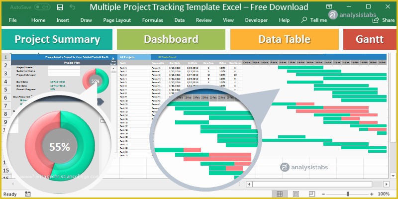project management with excel template free