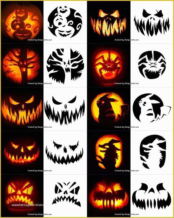 Pumpkin Carving Ideas Templates Free Of 10 Free Halloween Scary & Cool ...
