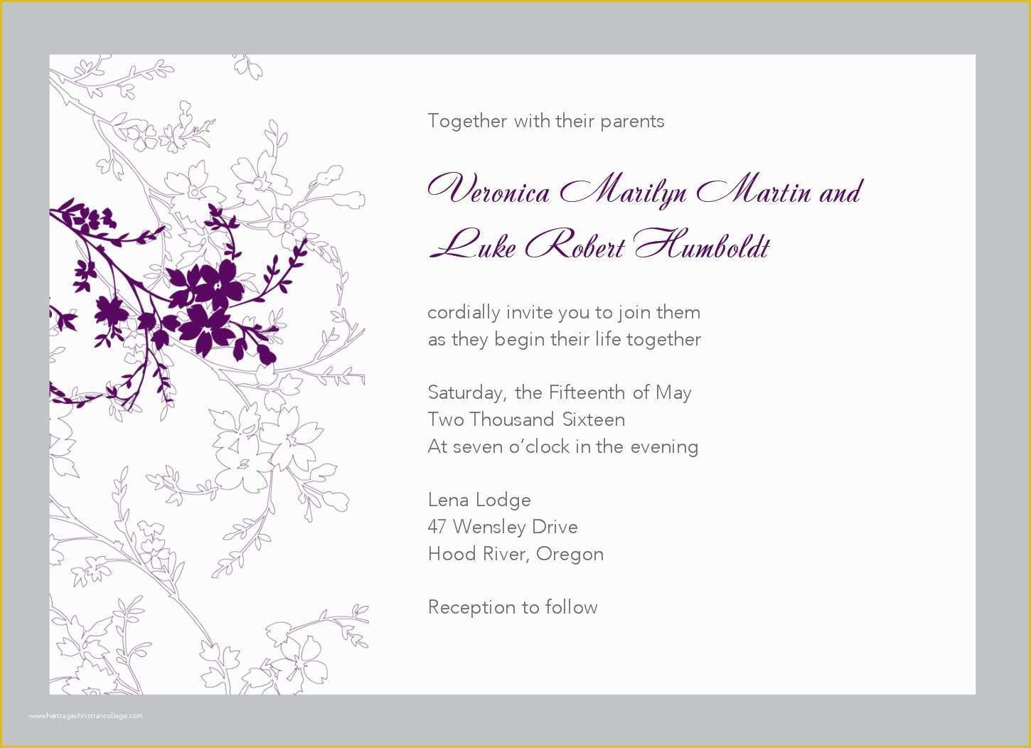 Reception Invitation Templates Free Download Of You Are Cordially 