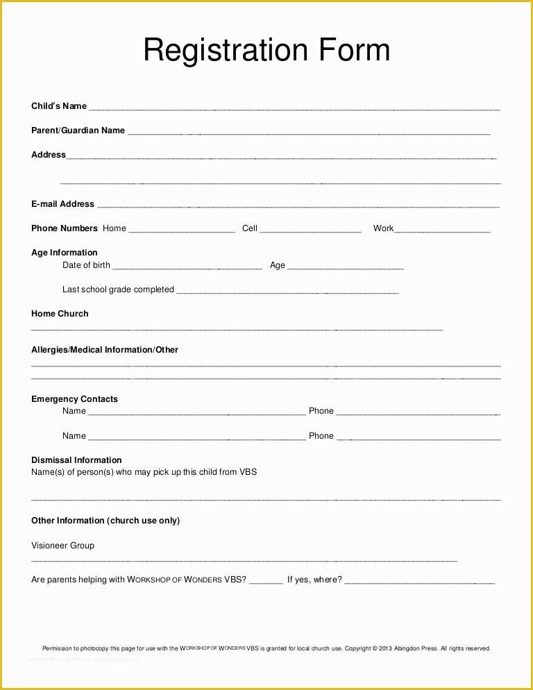  Registration Form Template Word Free Download Of Registration Form Vbs 