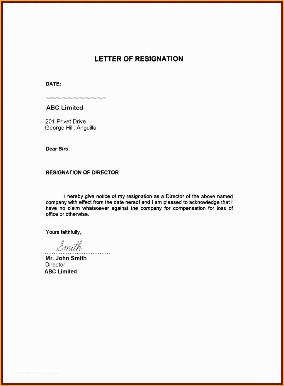 Resignation Letter Template Free Of 19 Sample Resignation Letter Of Resignation Letter Template Free 