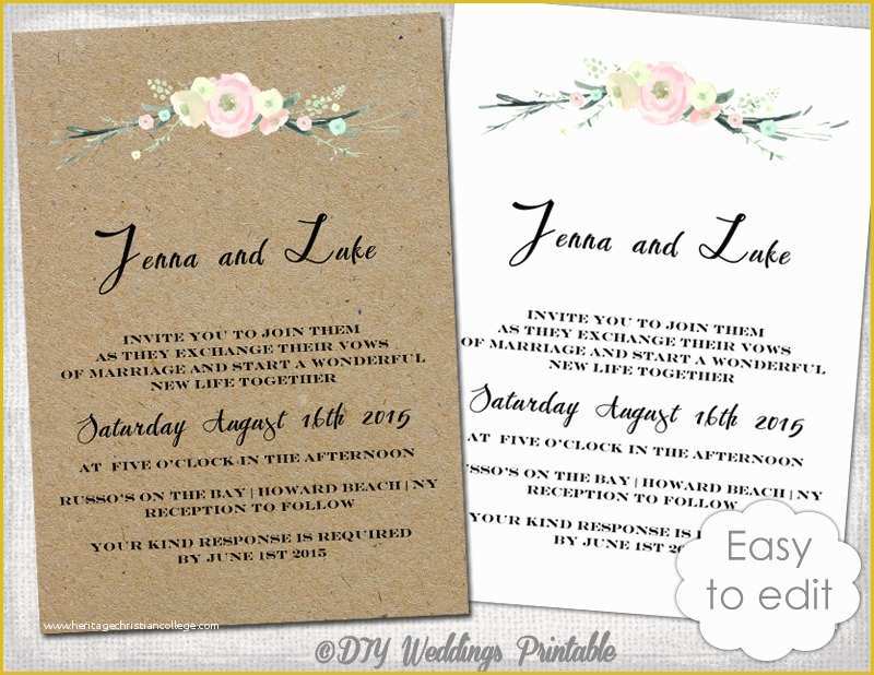  Rustic Wedding Invitation Templates Free Download Of Printable Rustic 