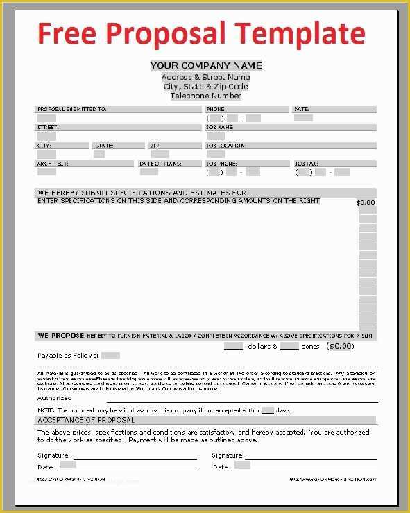 Sales Proposal Template Word Free Of Printable Sample Construction 