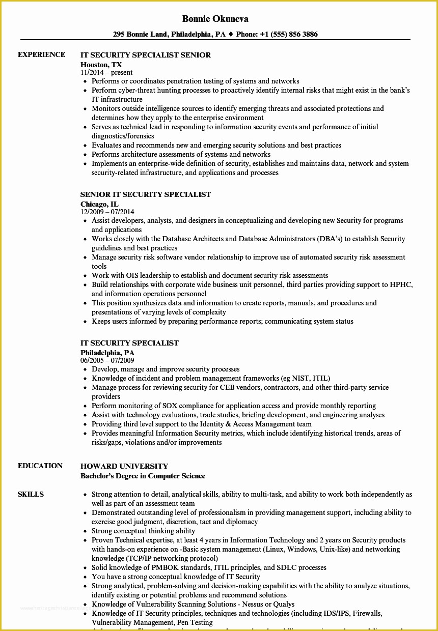 Security Resume Template Free Of Security Manager Resume 