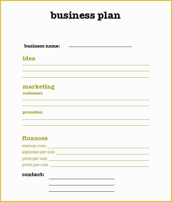 Sba Business Plan Template Word