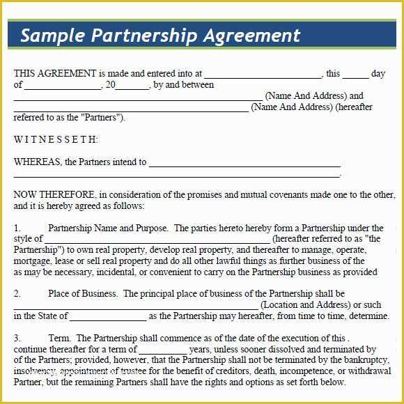 Simple Partnership Agreement Template Free Of 13 Domestic Partnership 