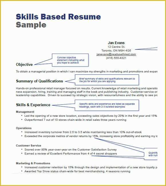 skills based resume template free download