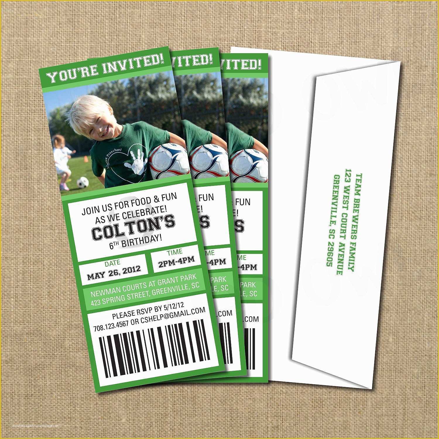 Soccer Ticket Invitation Template Free Of Soccer Birthday Game Ticket 