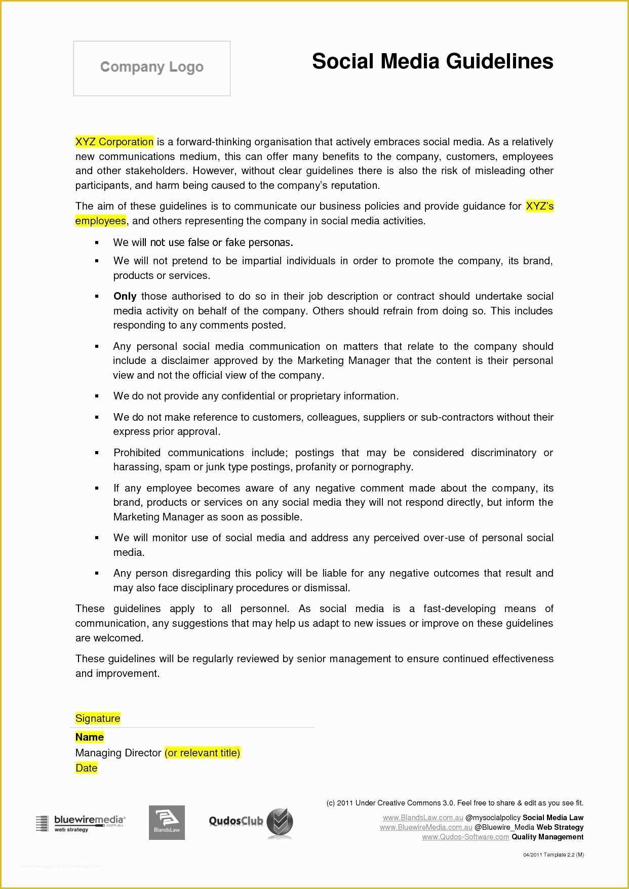 Social Media Management Contract Template Free