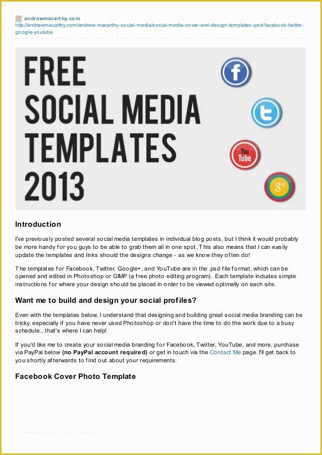 Social Media Templates Free Of Social Media Templates 2013 Free Psd 